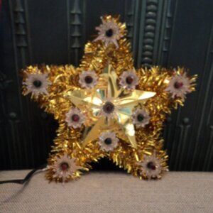 Vintage Noma Christmas Tinsel Star Light-up Tree Topper